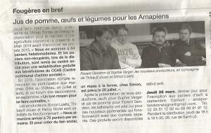 article Ouest France 23 mars